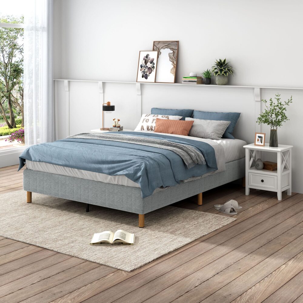 Metal Bedframe Mattress Foundation (Light Grey) – Single - TRENDZ