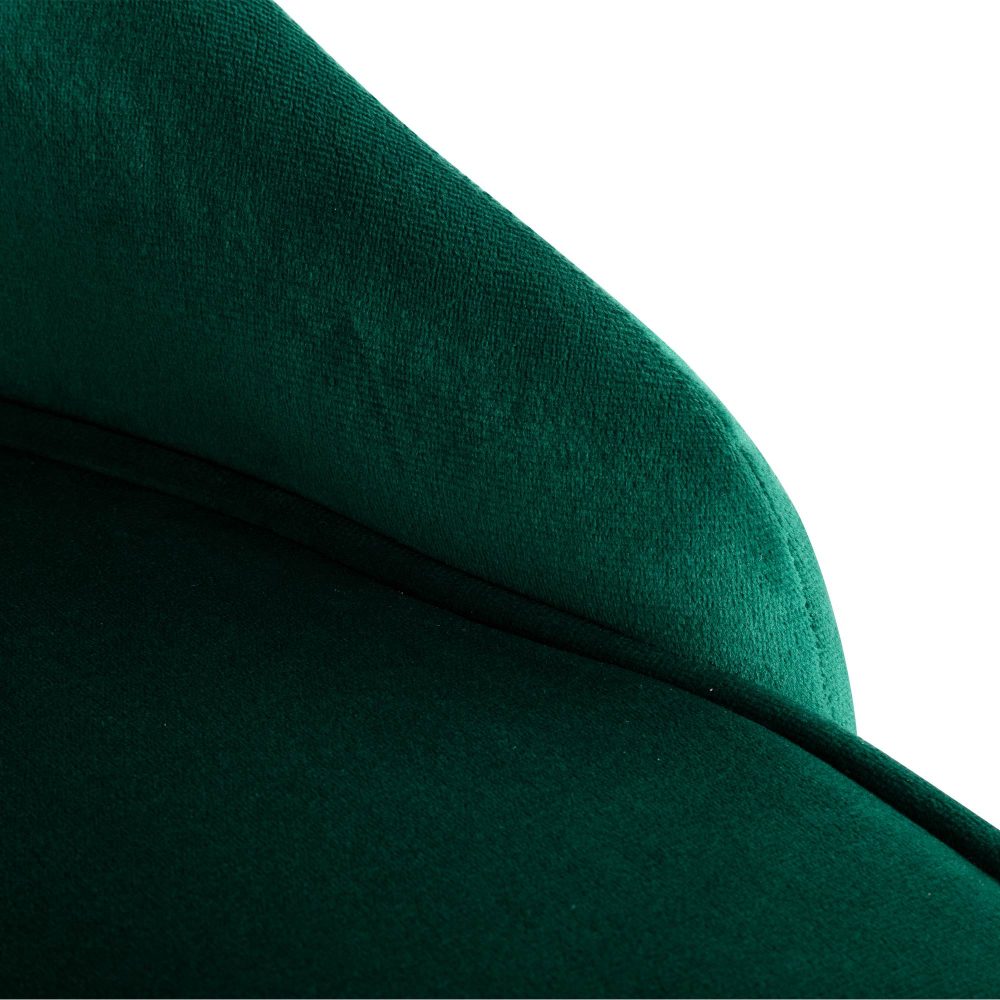 Viva Forever Set of 2 Green Velvet Dining Chairs-Art Deco Design with Gold Metal Legs - TRENDZ