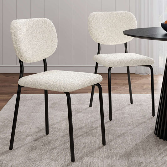 White Whisper Teddy Fabric Dining Duo - TRENDZ