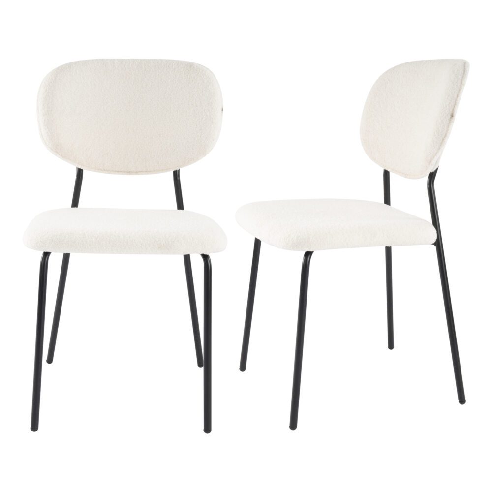 White Whisper Teddy Fabric Dining Duo - TRENDZ