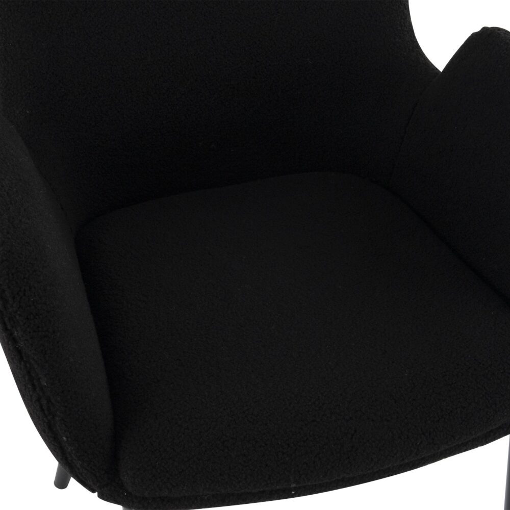 Charcoal Embrace Boucle - teddy Sherpa Fabric Armchair Set - TRENDZ