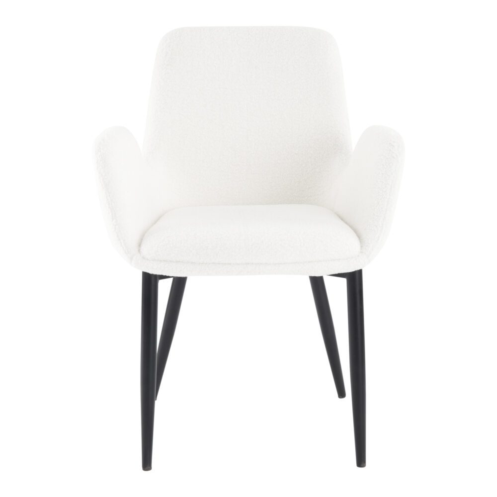 Boucle – teddy Sherpa Fabric Bliss Armrest Dining Chair Ensemble - TRENDZ