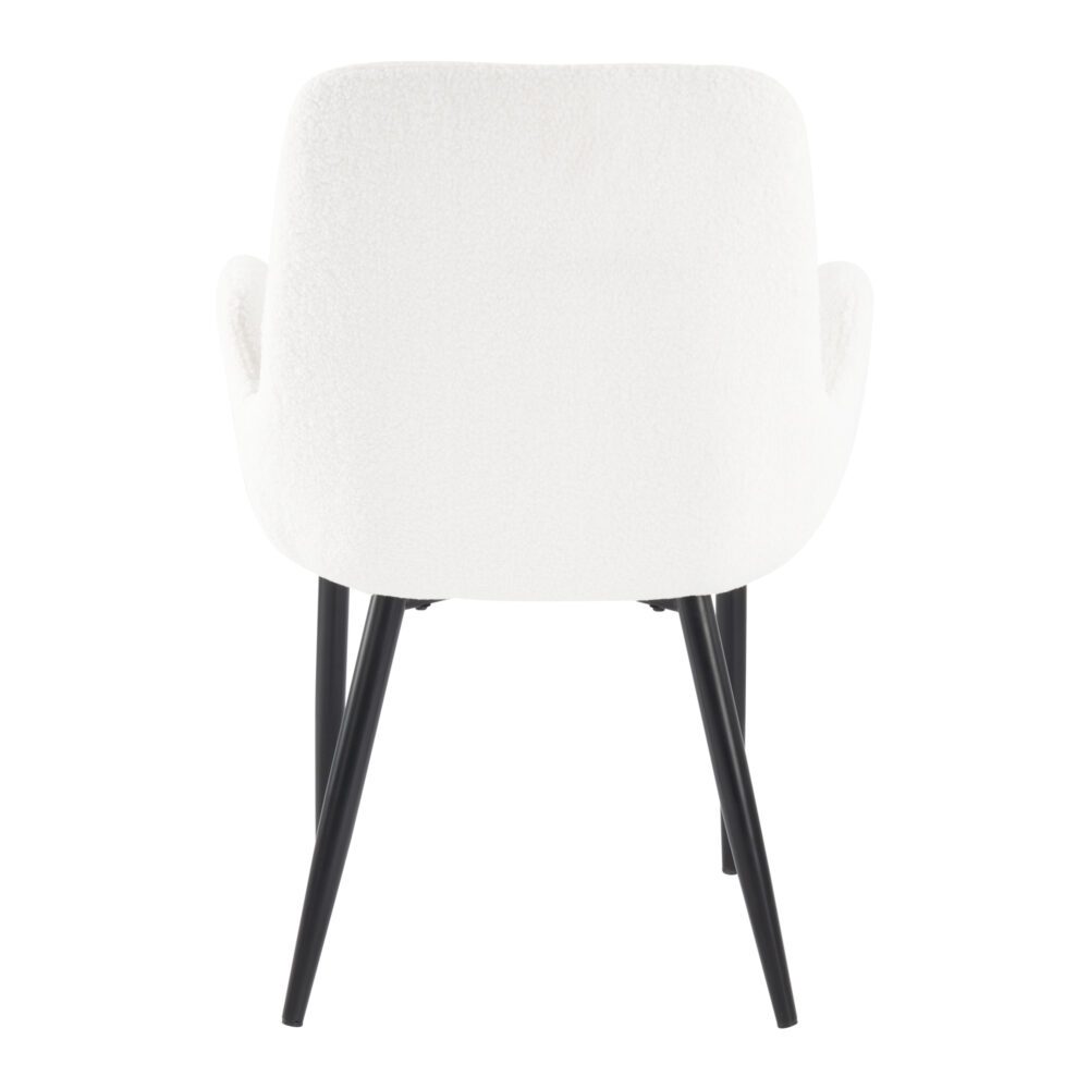Boucle – teddy Sherpa Fabric Bliss Armrest Dining Chair Ensemble - TRENDZ