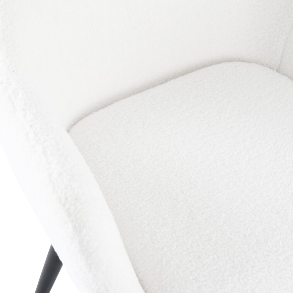 Boucle – teddy Sherpa Fabric Bliss Armrest Dining Chair Ensemble - TRENDZ