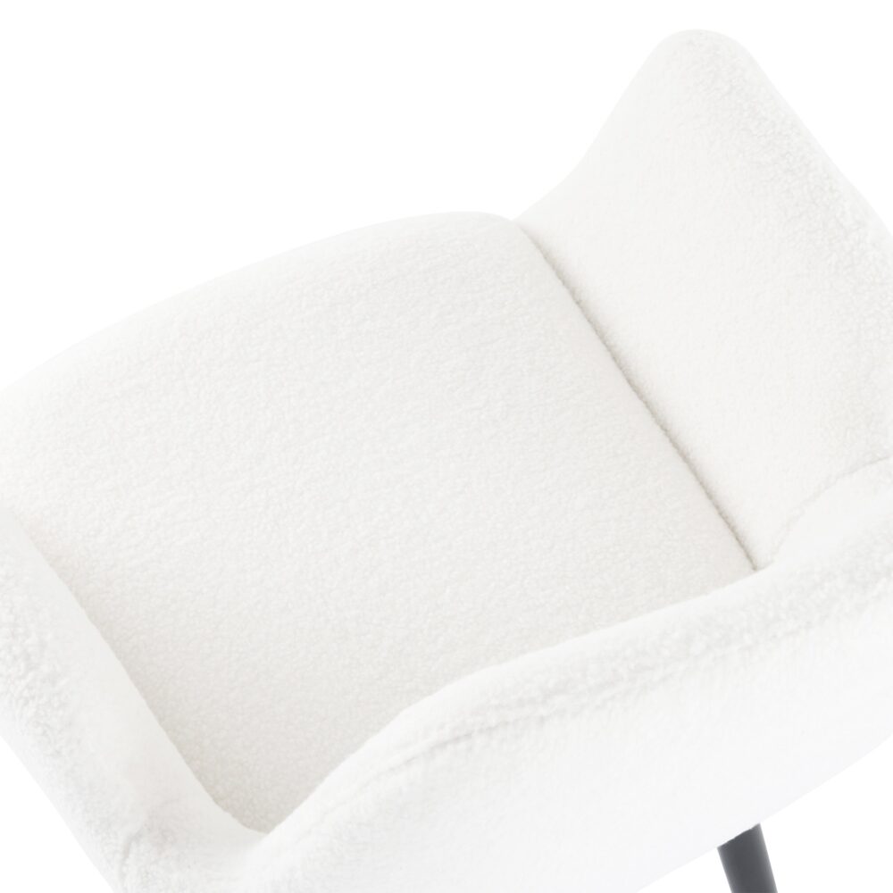 Boucle – teddy Sherpa Fabric Bliss Armrest Dining Chair Ensemble - TRENDZ