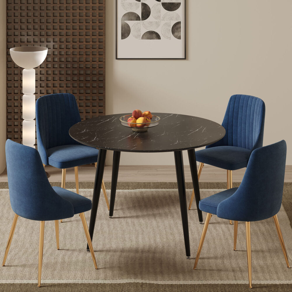 Blue Velvet Bistro Dining Set - TRENDZ
