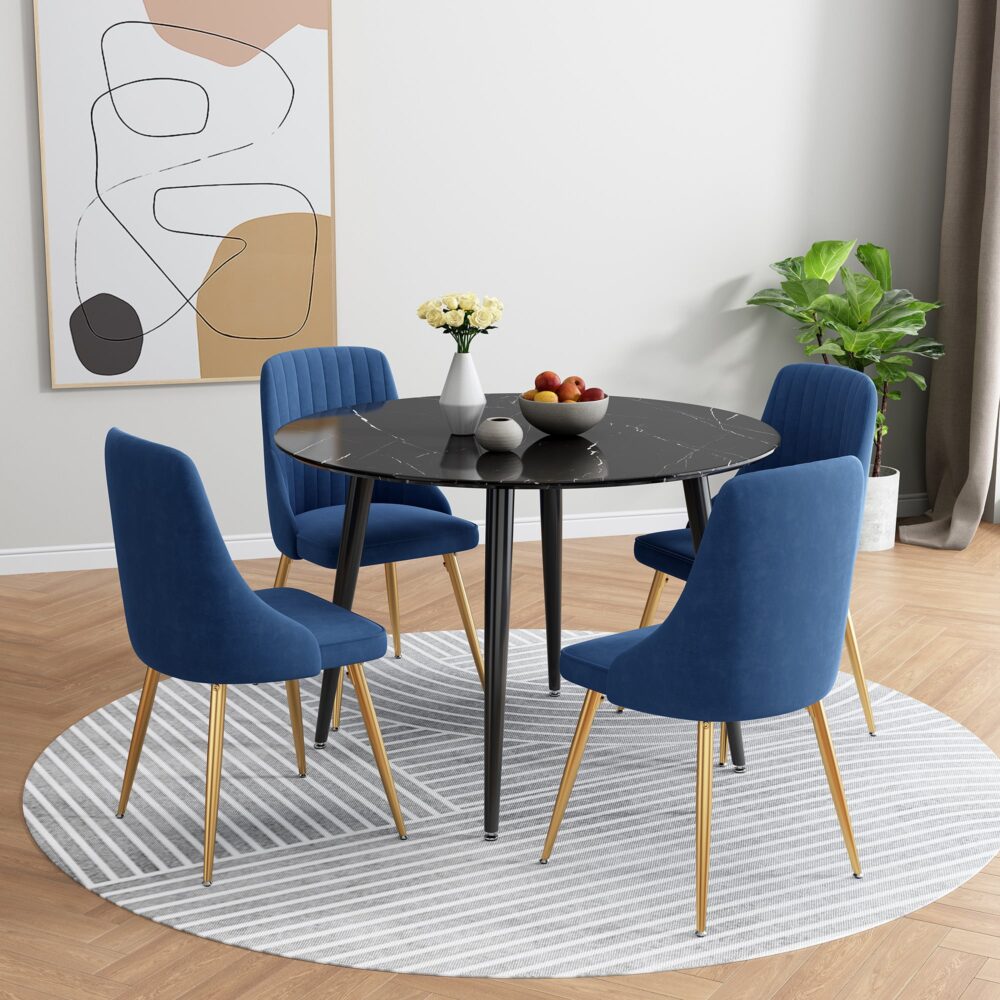 Blue Velvet Bistro Dining Set - TRENDZ