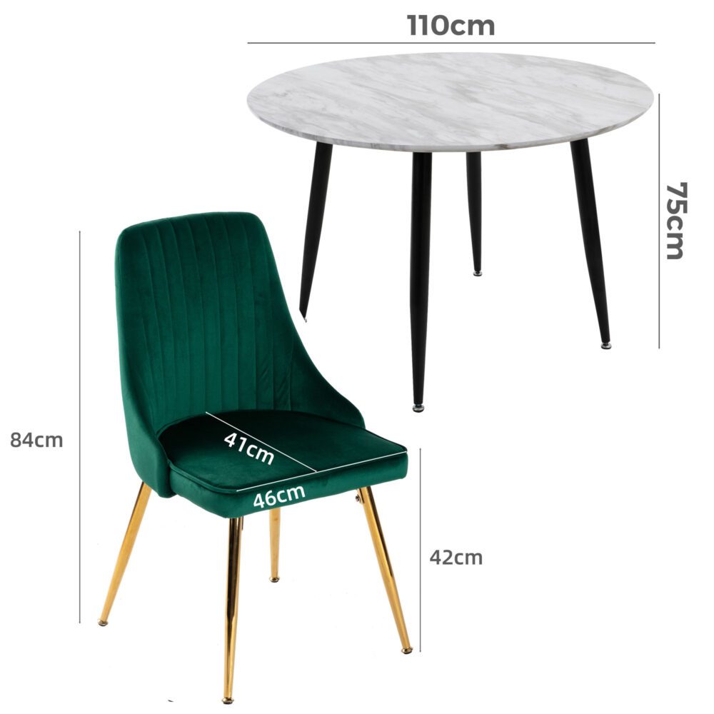 Velvet Elegance Dining Set - TRENDZ