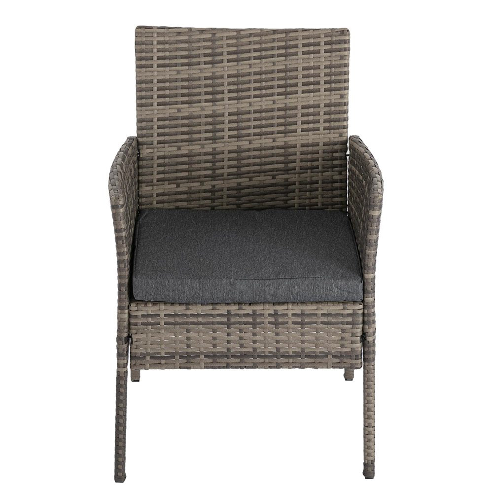 2 Seater PE Rattan Outdoor Furniture Chat Set- Mixed Grey - TRENDZ
