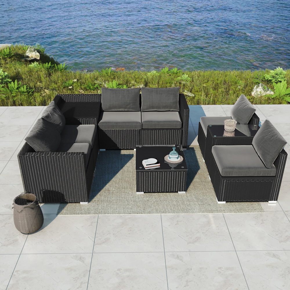 Modular Outdoor Lounge Set-9pcs Sofa, Armchairs and Coffee Table - TRENDZ