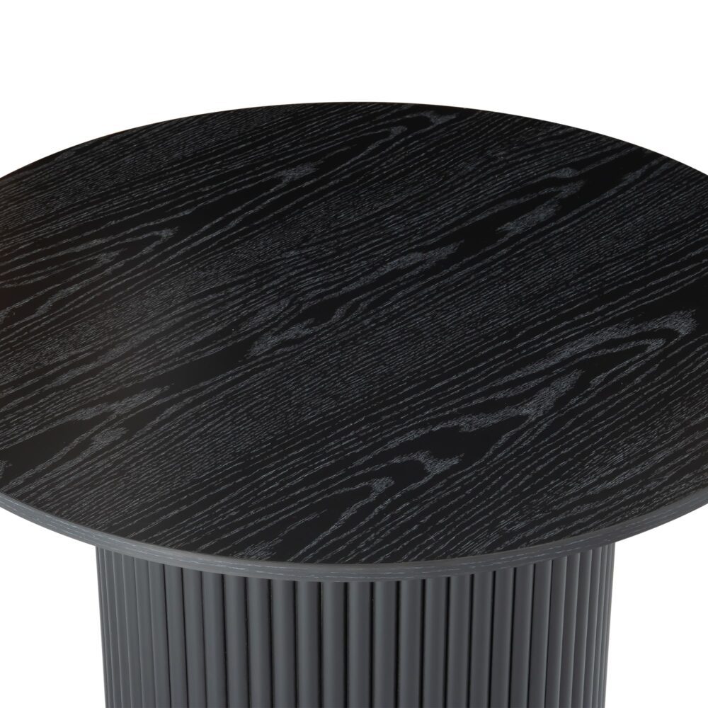 Luxe Black Ribbed Texture Wooden Coffee Table - TRENDZ