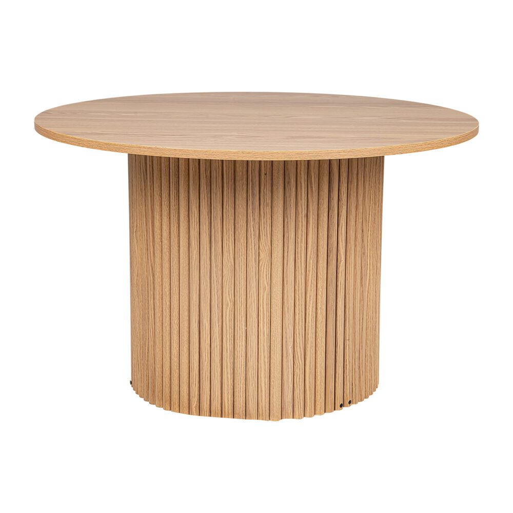 Luxe Ribbed Round Coffee Table Wooden - TRENDZ