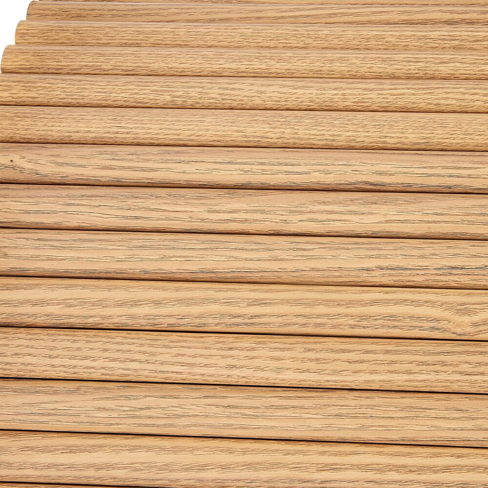 Luxe Ribbed Round Coffee Table Wooden - TRENDZ