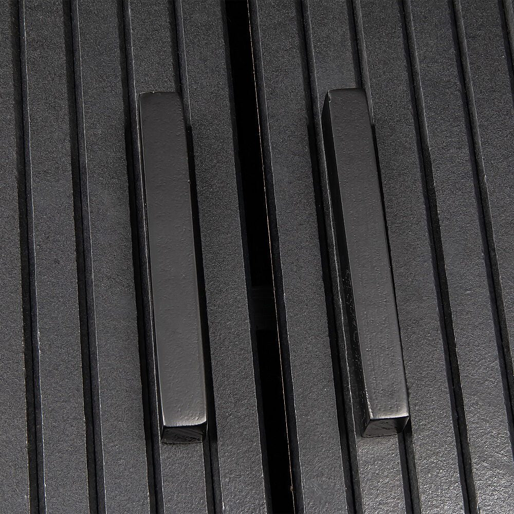 Mid-Century Black Ribbed Sideboard Cabinet - TRENDZ