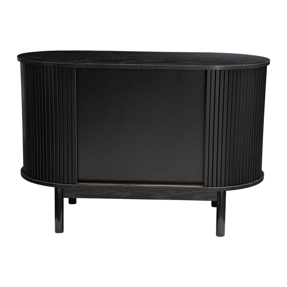 Mid-Century Black Ribbed Sideboard Cabinet - TRENDZ