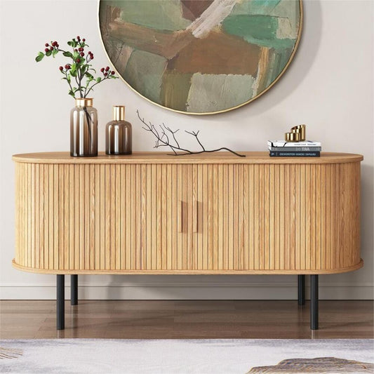Ripple Sideboard with Sliding Doors – Earthy Elegance, Modern Functionality