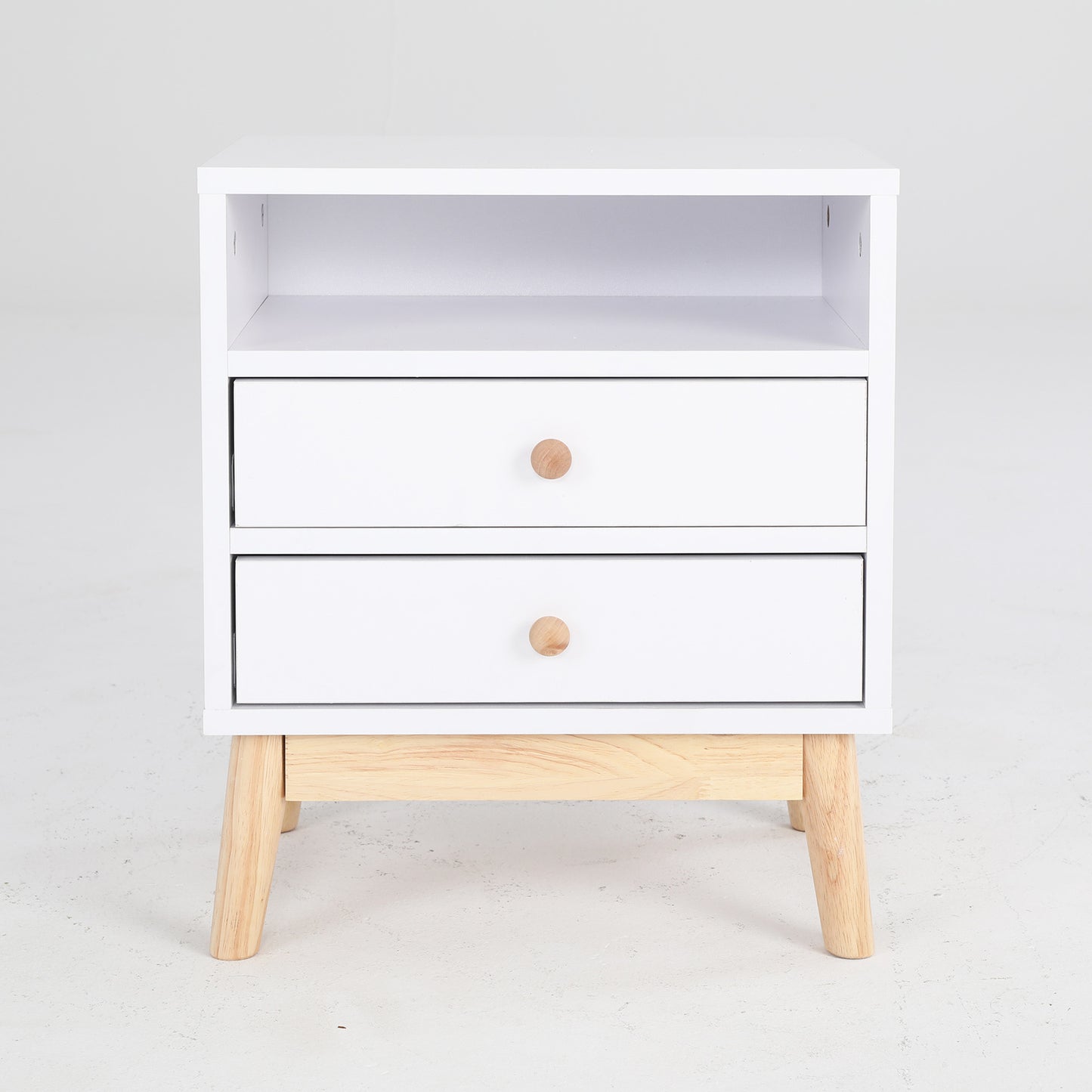 Bedside Table Side Storage Cabinet Nightstand Bedroom 2 Drawer ANYA - WHITE - TRENDZ