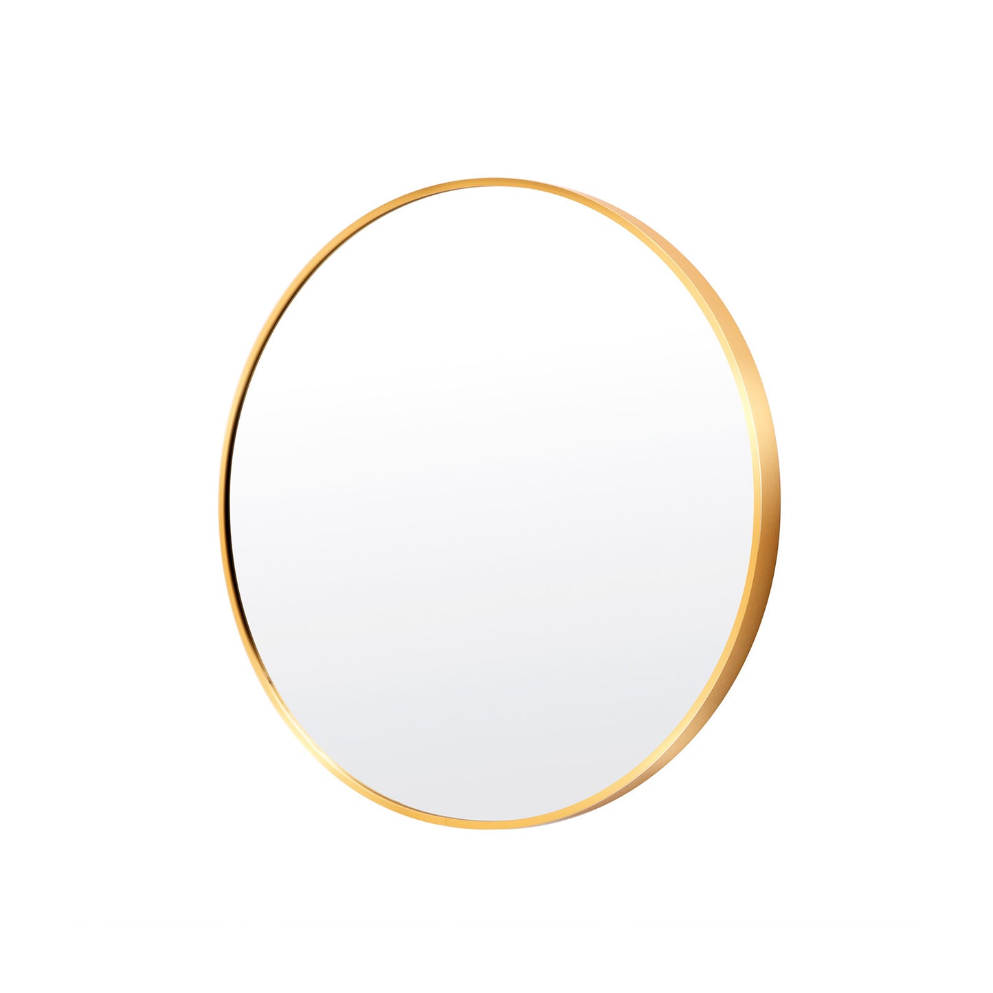 Wall Mirror Round Aluminum Frame Bathroom 50cm GOLD - TRENDZ