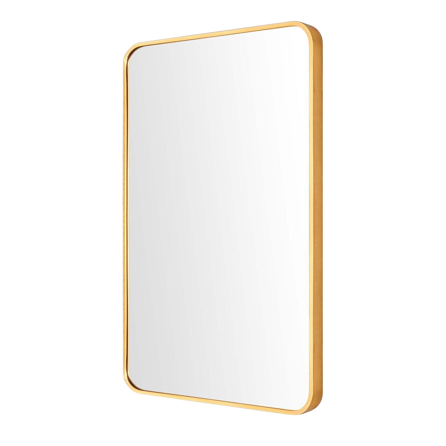 Wall Mirror Rectangular Aluminum Frame Bathroom 60x80cm GOLD - TRENDZ