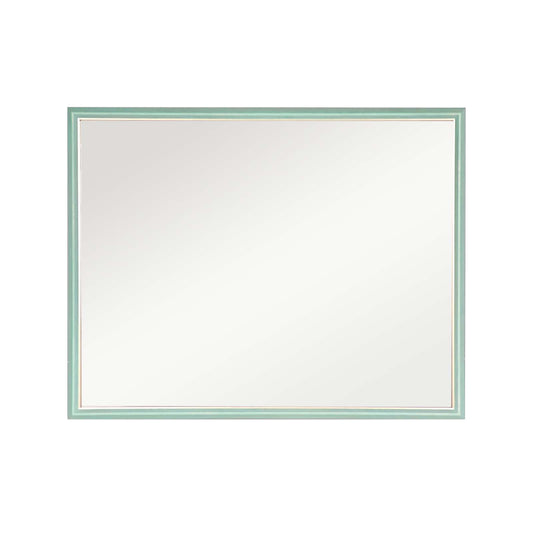 Wall Mirror Rectangular Frame Bathroom 70x90cm Turquoise - TRENDZ