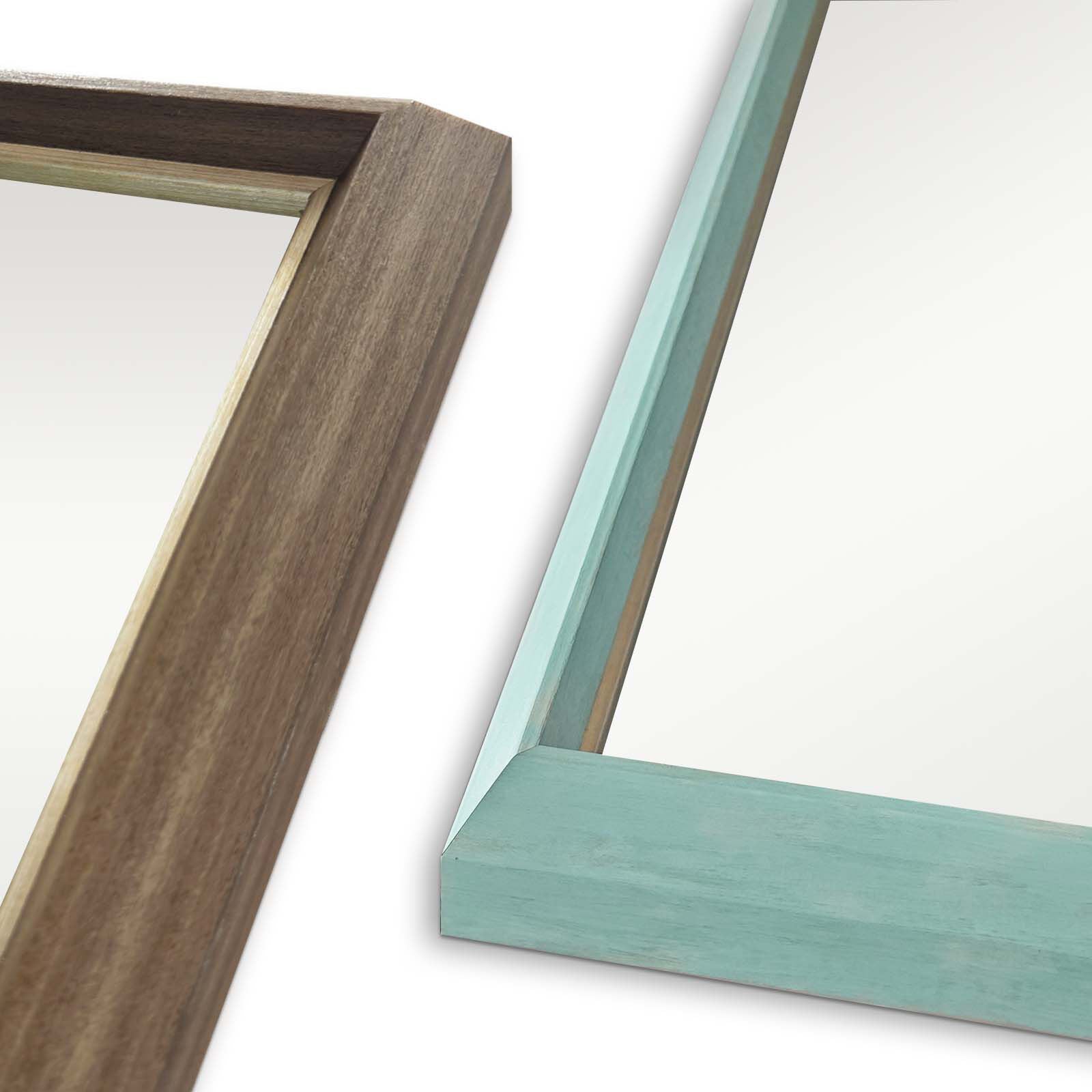 Wall Mirror Rectangular Frame Bathroom 70x90cm Turquoise - TRENDZ