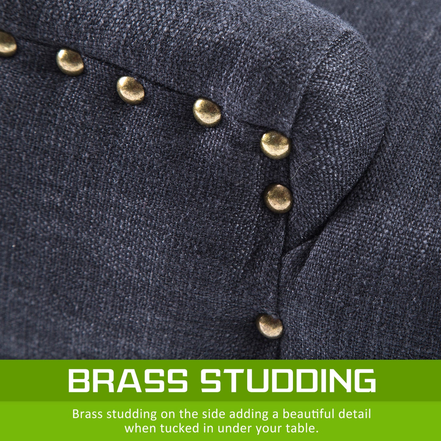 2X French Provincial Dining Chair Oak Leg AMOUR BLACK - TRENDZ