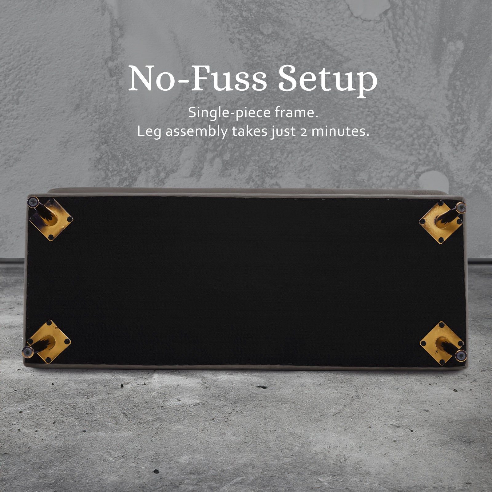 Storage Ottoman Stool Bench Seat 110cm Velvet GREY - TRENDZ