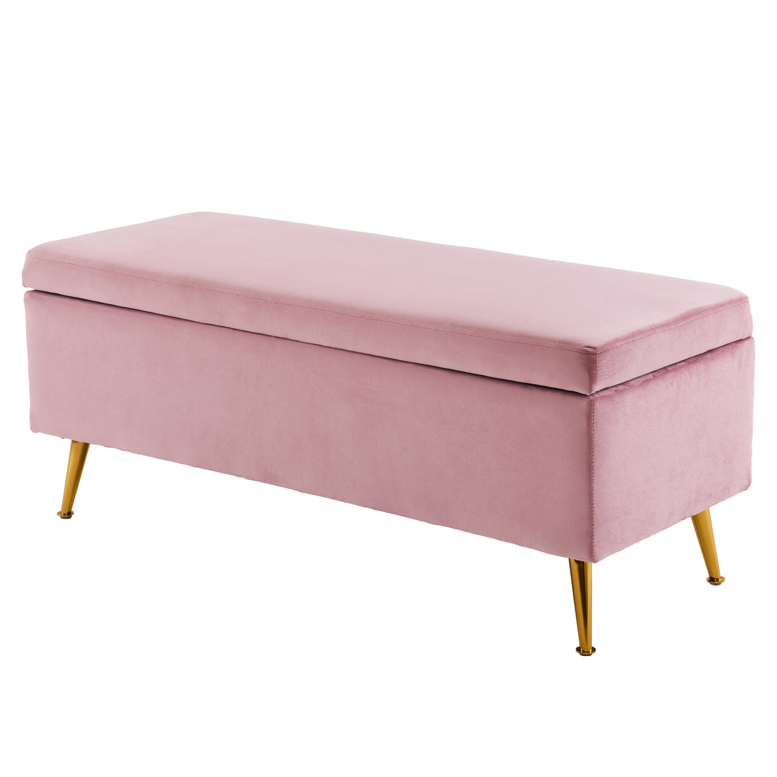 Storage Ottoman Stool Bench Seat 110cm Velvet PINK - TRENDZ