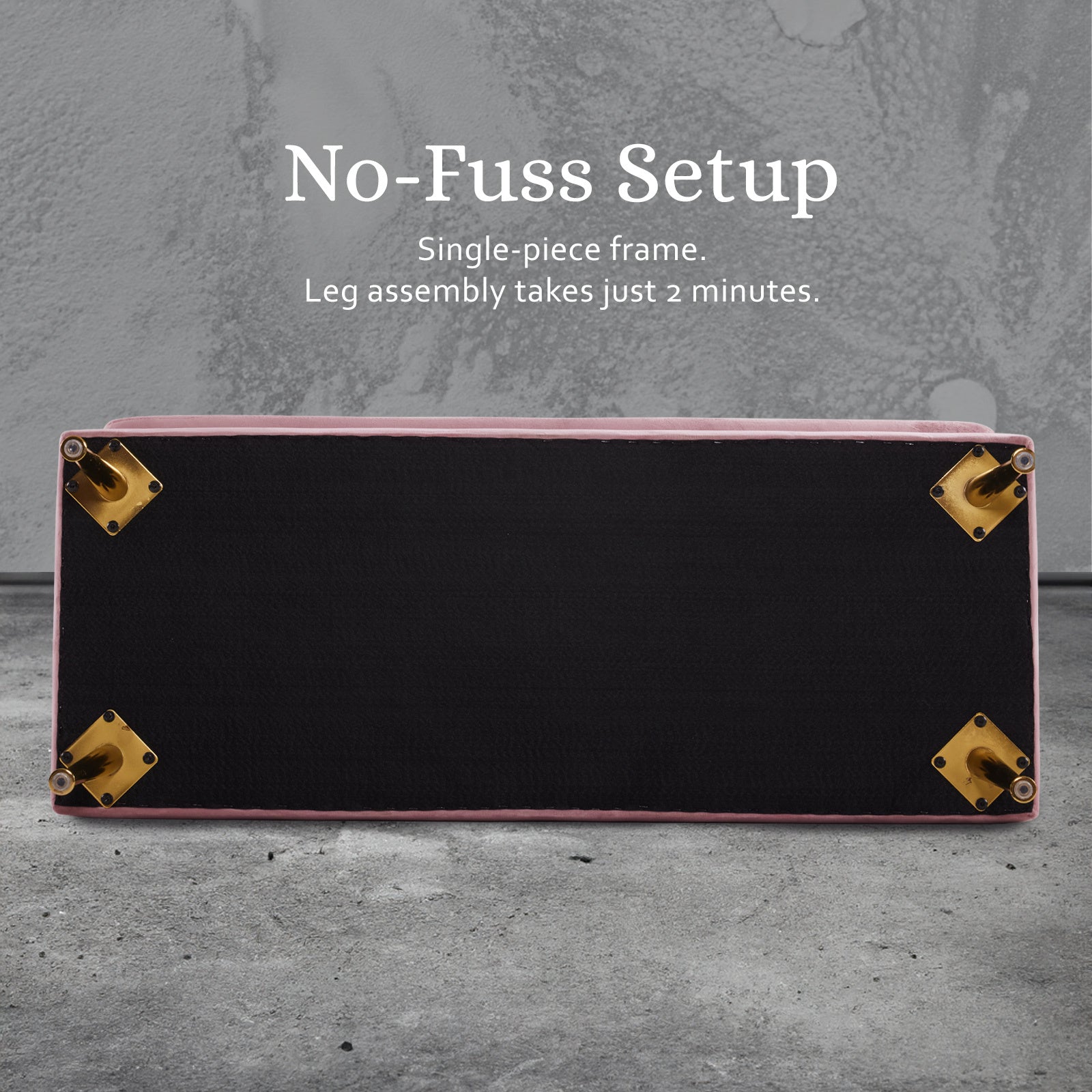 Storage Ottoman Stool Bench Seat 110cm Velvet PINK - TRENDZ