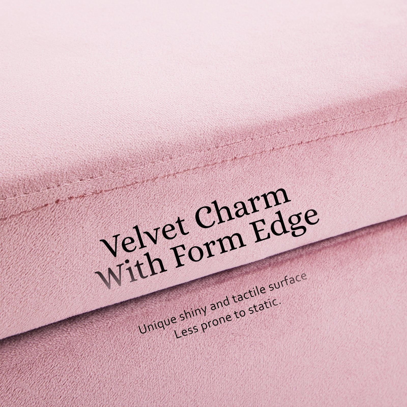 Storage Ottoman Stool Bench Seat 110cm Velvet PINK - TRENDZ