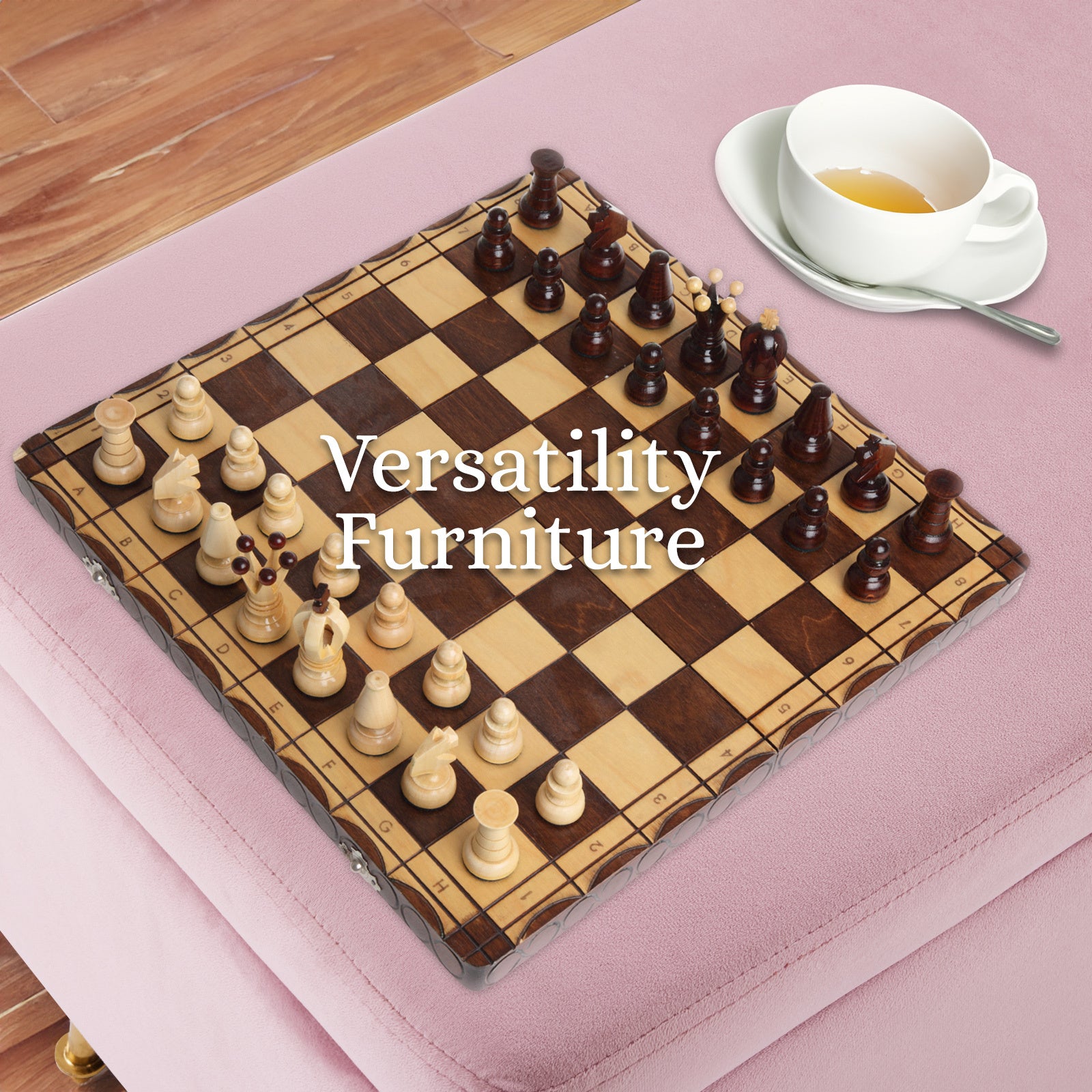 Storage Ottoman Stool Bench Seat 110cm Velvet PINK - TRENDZ