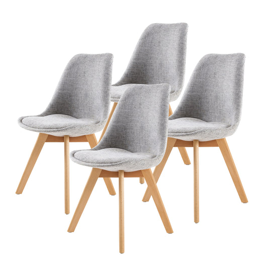 4X Retro Dining Cafe Chair Padded Seat GREY - TRENDZ