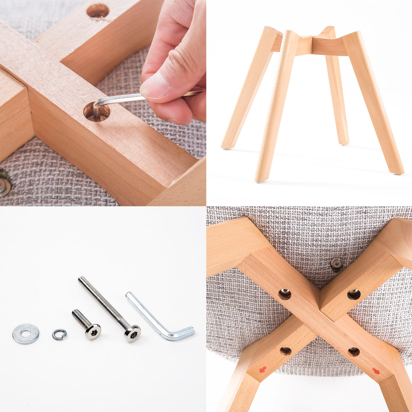 4X Retro Dining Cafe Chair Padded Seat GREY - TRENDZ