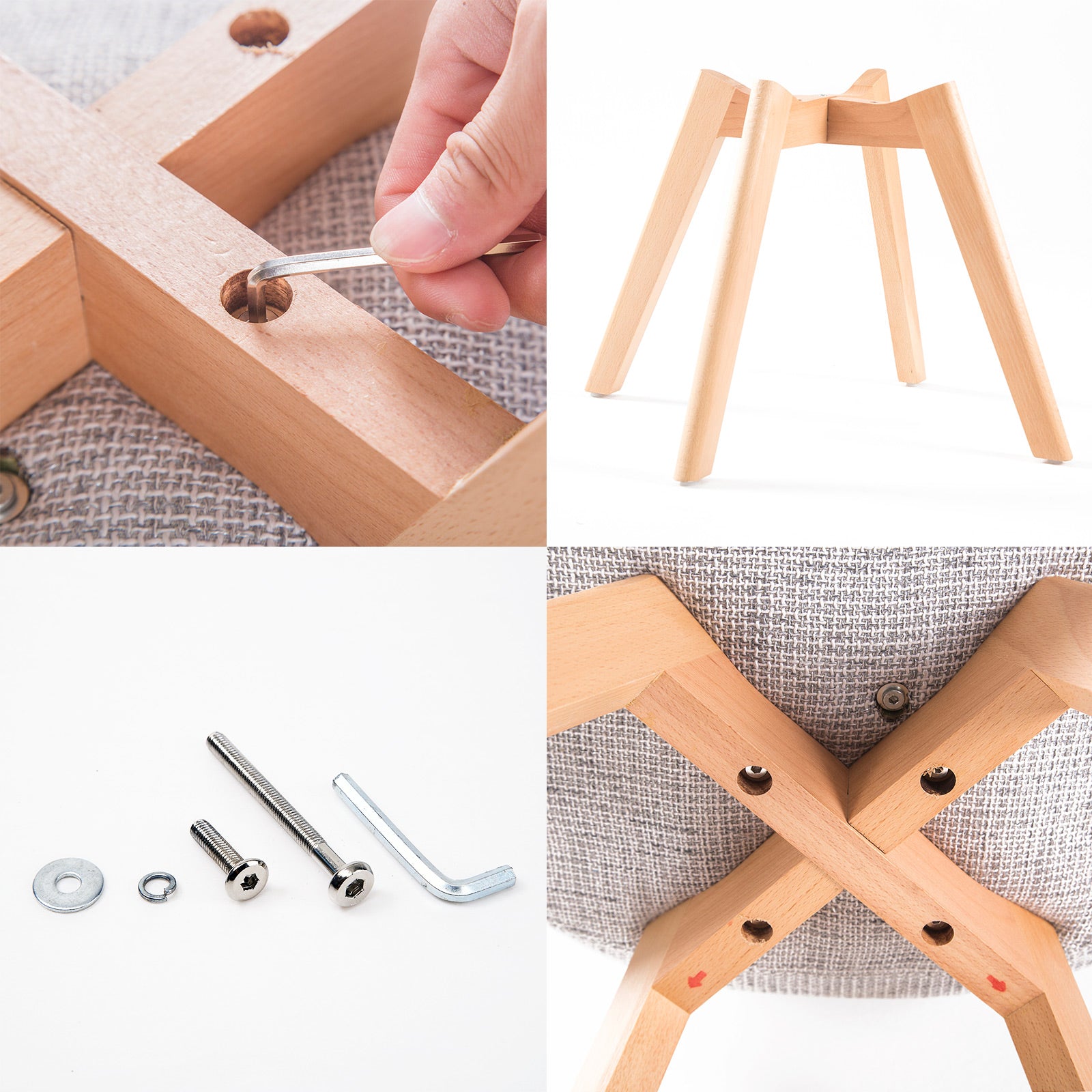 4X Retro Dining Cafe Chair Padded Seat GREY - TRENDZ