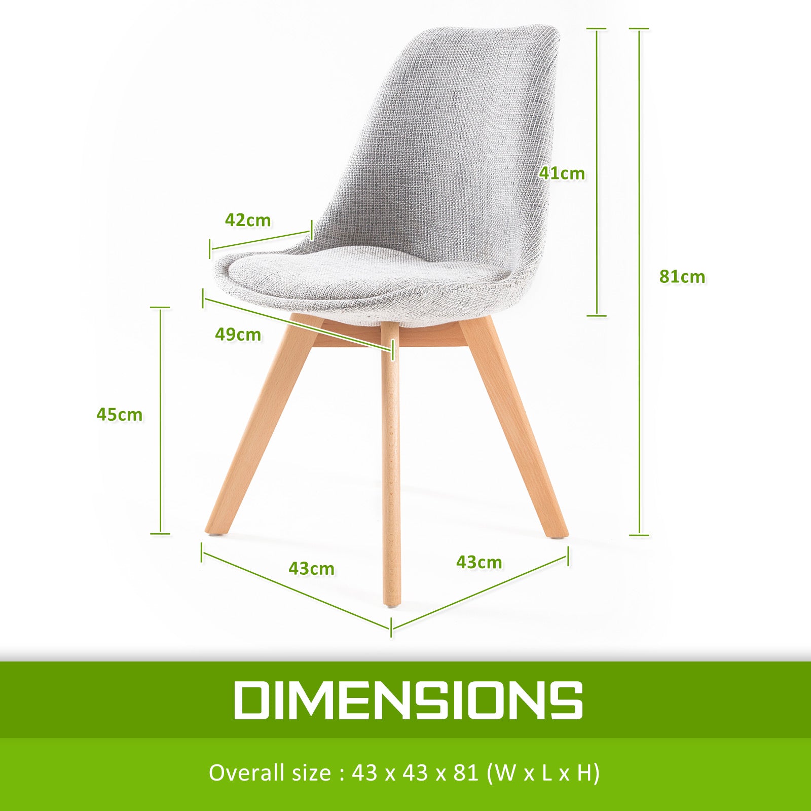 4X Retro Dining Cafe Chair Padded Seat GREY - TRENDZ