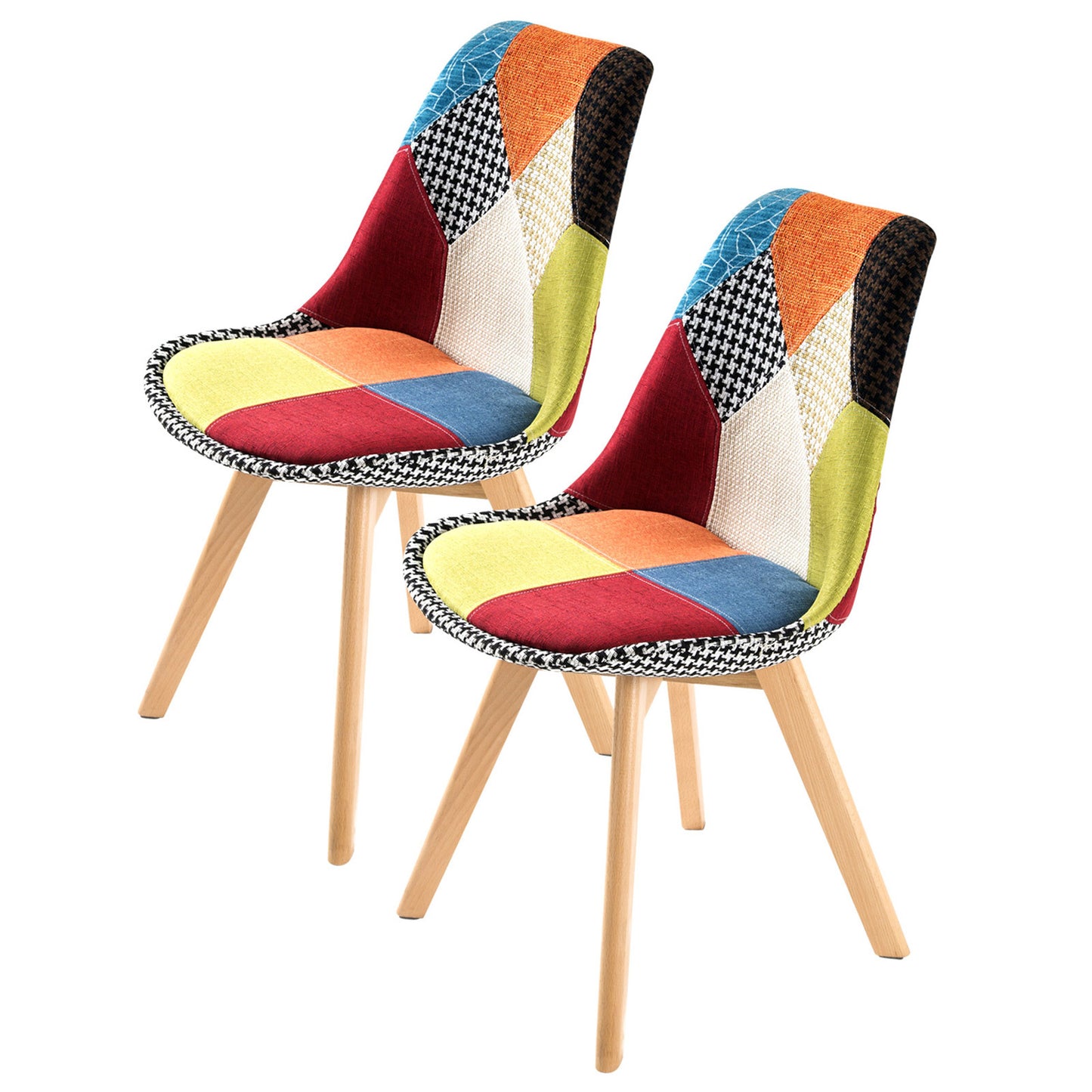 2X Retro Dining Cafe Chair Padded Seat MULTI COLOUR - TRENDZ