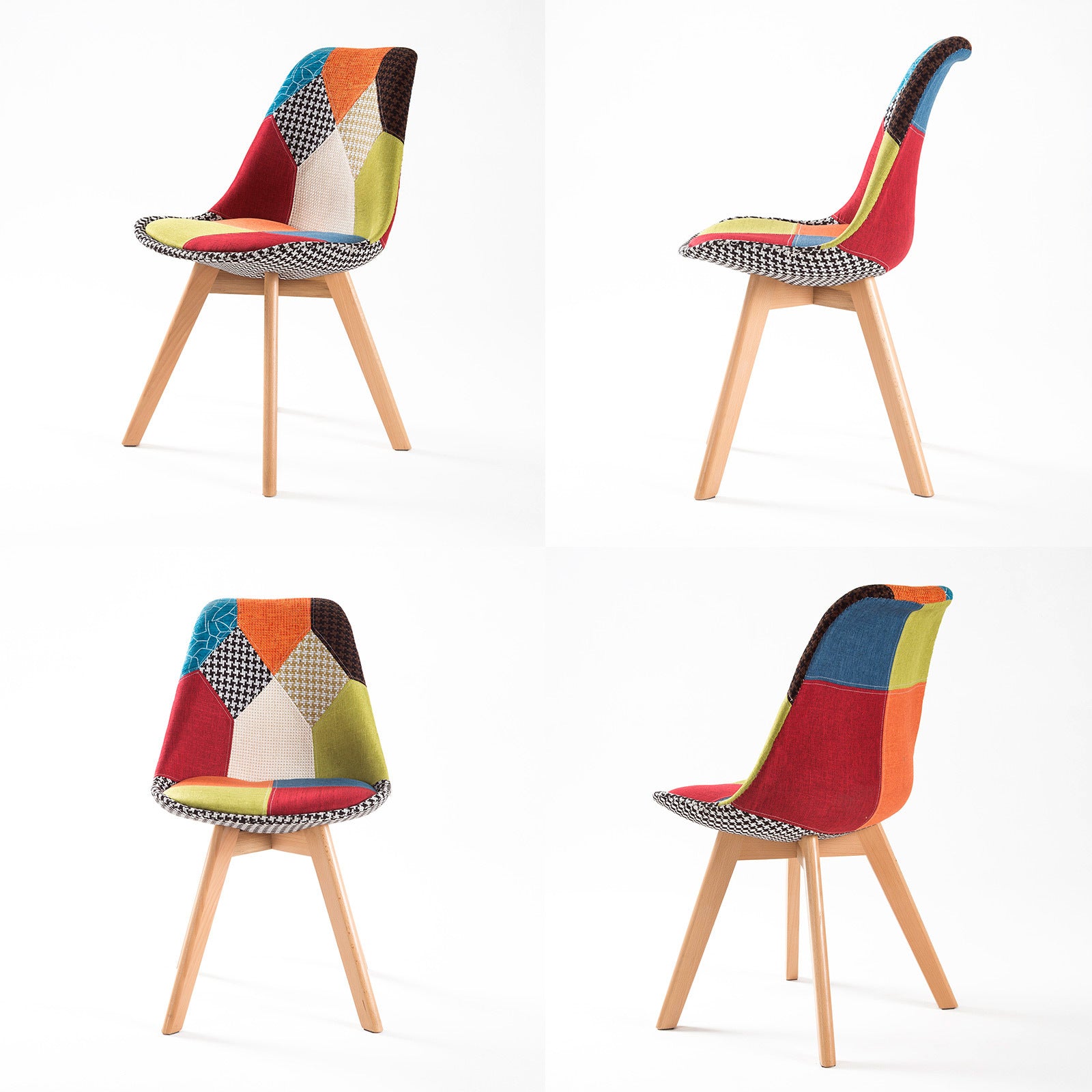 2X Retro Dining Cafe Chair Padded Seat MULTI COLOUR - TRENDZ