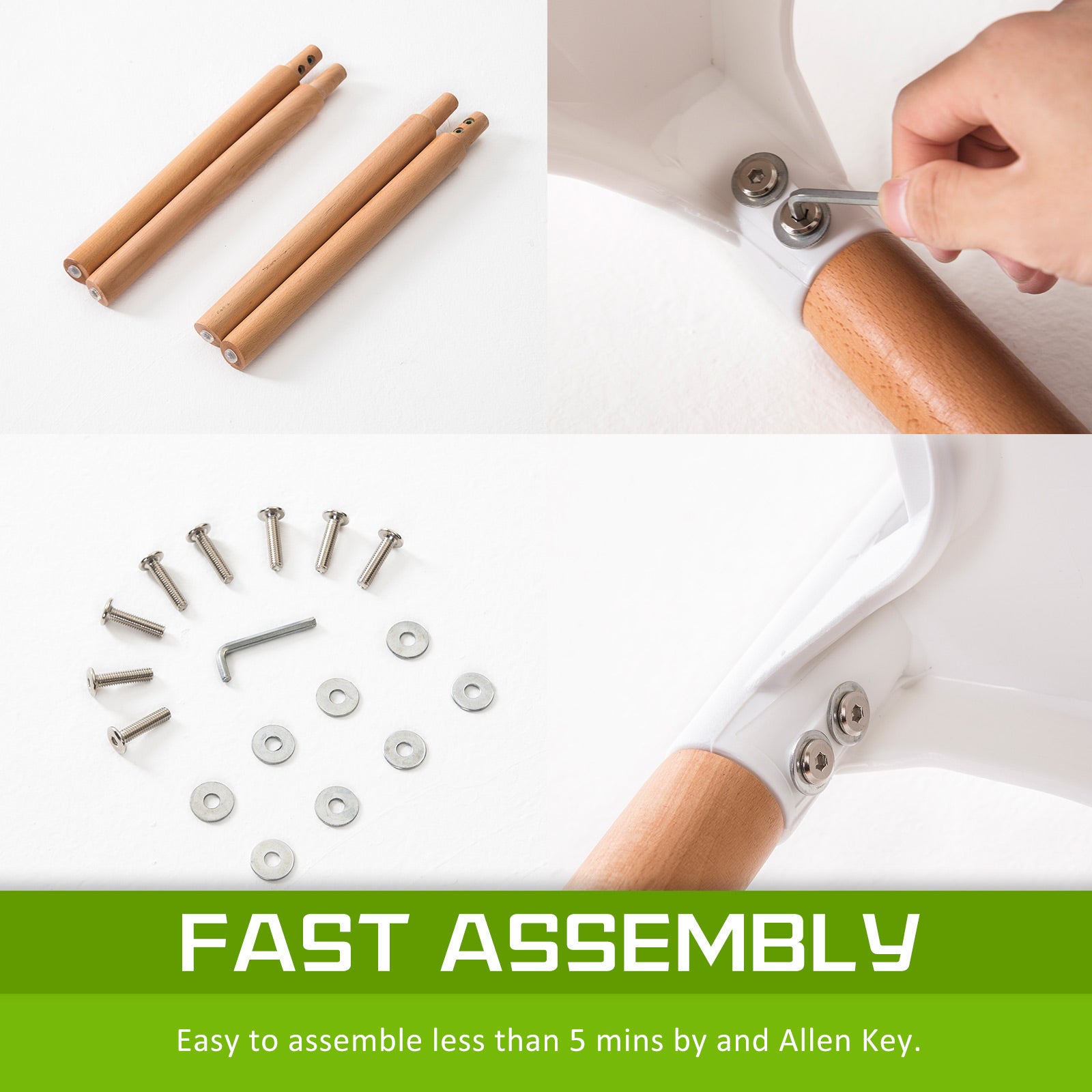 4X Retro Belloch Stackable Dining Cafe Chair WHITE - TRENDZ