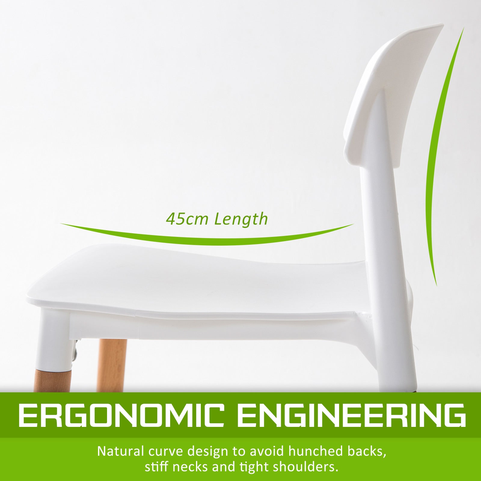 4X Retro Belloch Stackable Dining Cafe Chair WHITE - TRENDZ