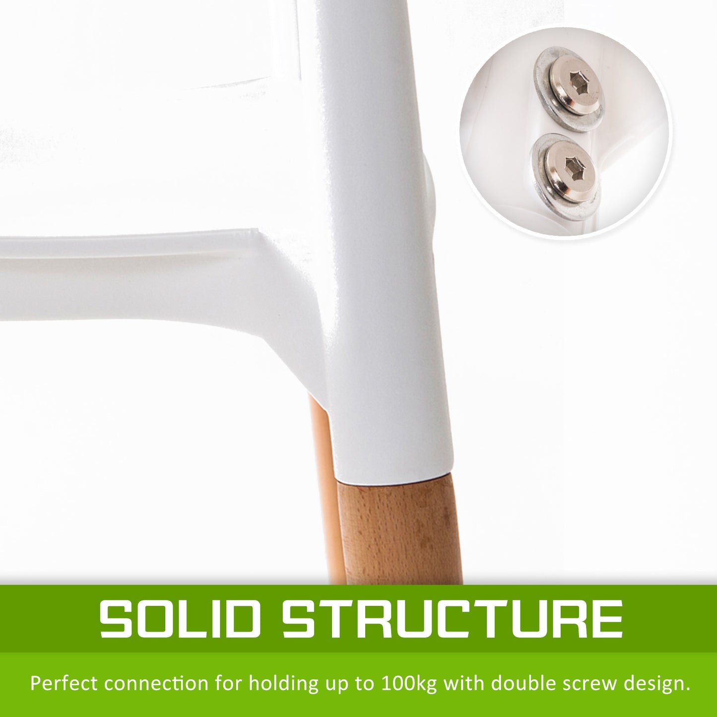 4X Retro Belloch Stackable Dining Cafe Chair WHITE - TRENDZ