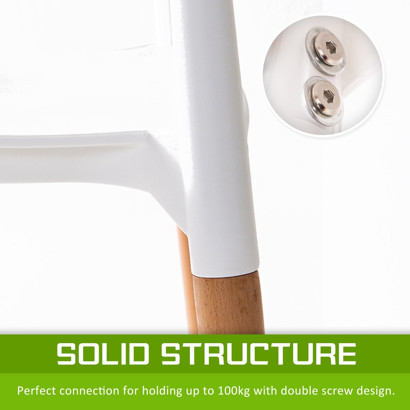 4X Retro Belloch Stackable Dining Cafe Chair WHITE - TRENDZ