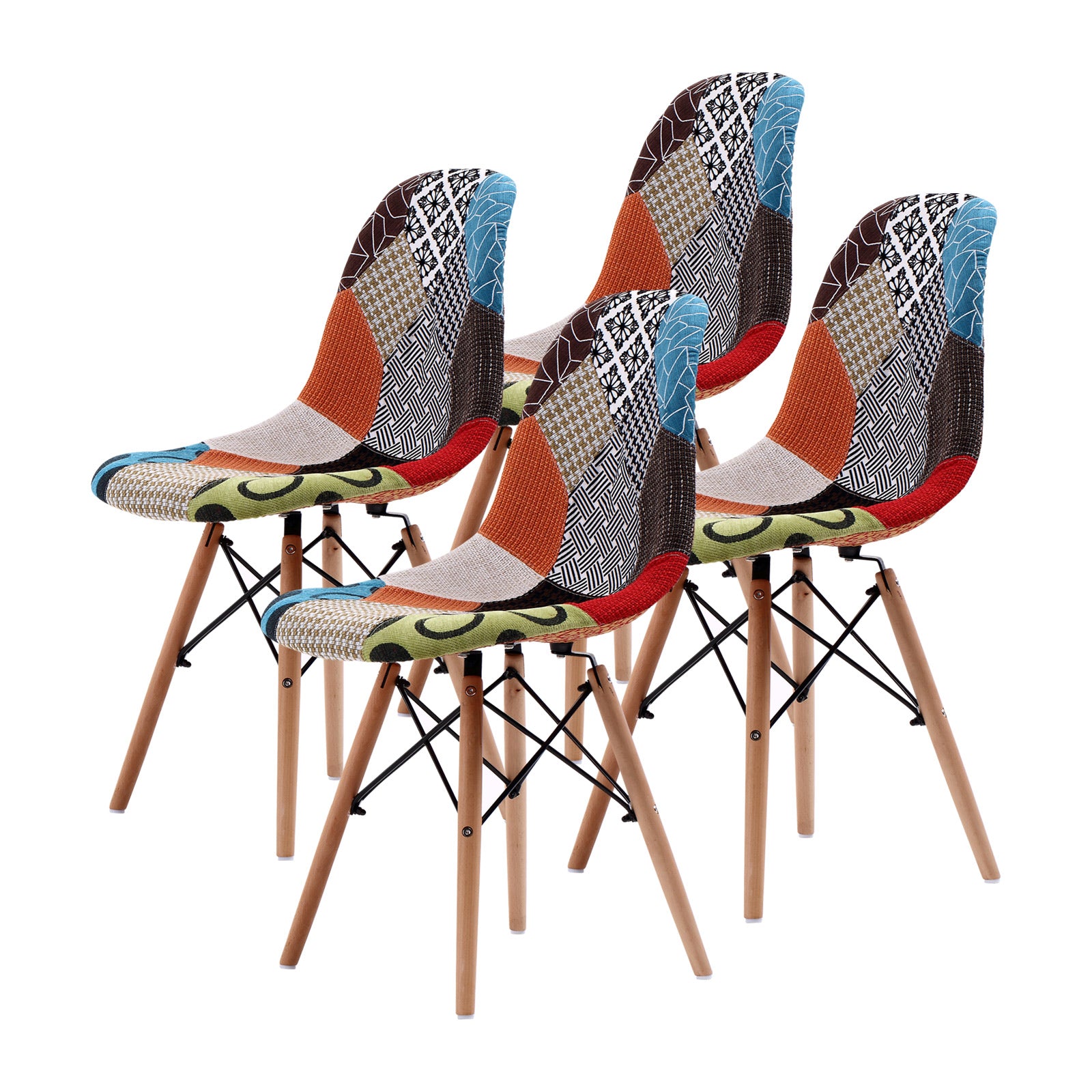 4X Retro Dining Cafe Chair DSW MULTI COLOUR - TRENDZ