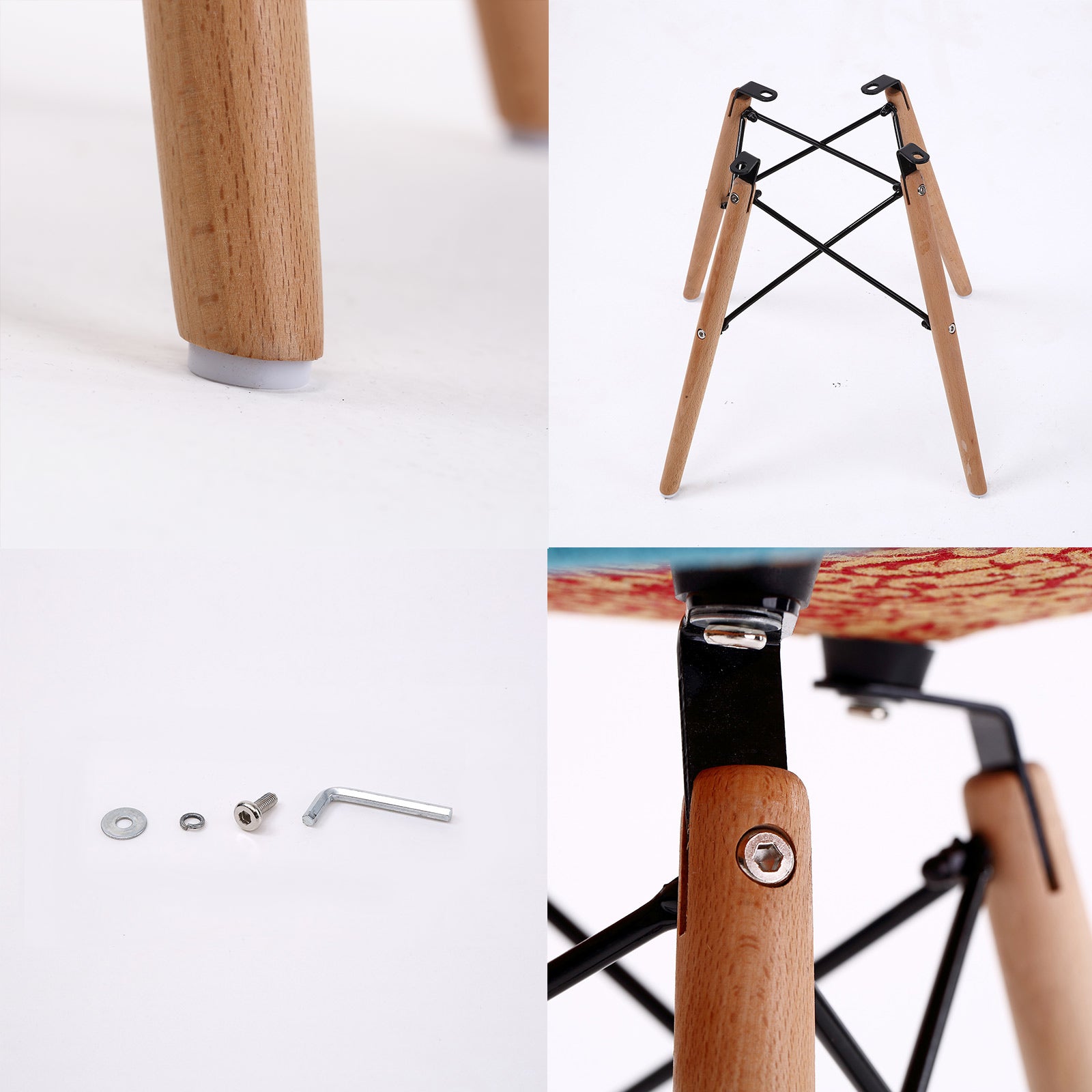 4X Retro Dining Cafe Chair DSW MULTI COLOUR - TRENDZ