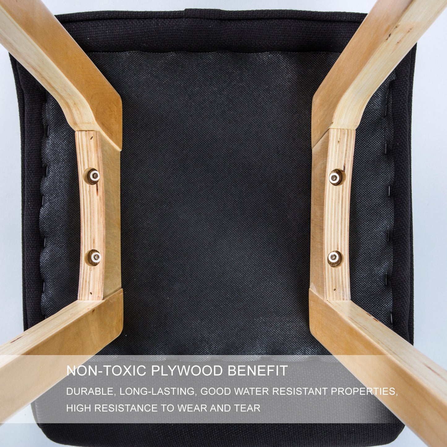 4X Wooden Bar Stool Dining Chair Fabric SOPHIA 74cm GREY - TRENDZ