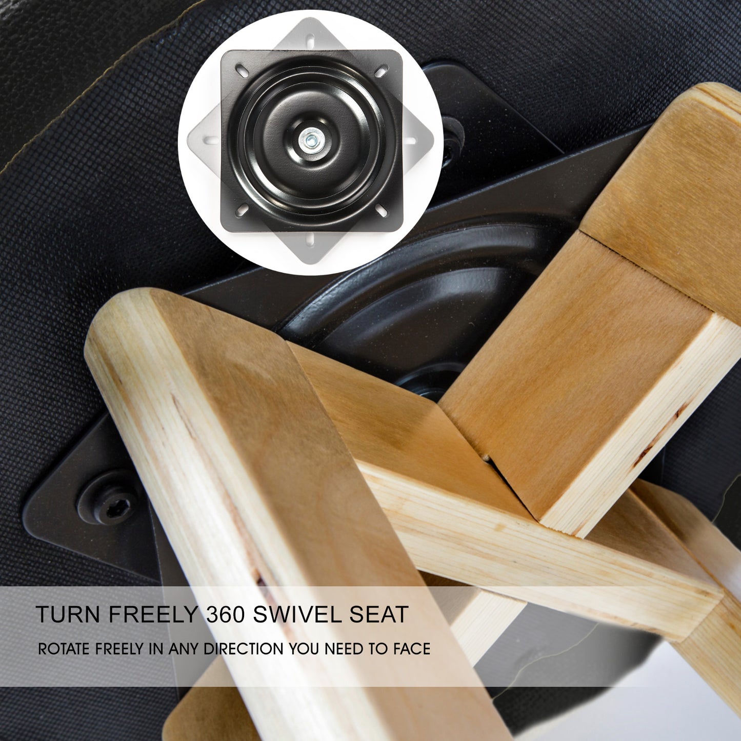 4X Wooden Bar Stool Dining Chair Leather LEILA 72cm BLACK - TRENDZ