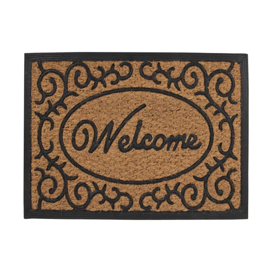 YES4HOMES 2 x Doormat for Front Door Entryway Outdoor Mat Coir Rubber Welcome - TRENDZ