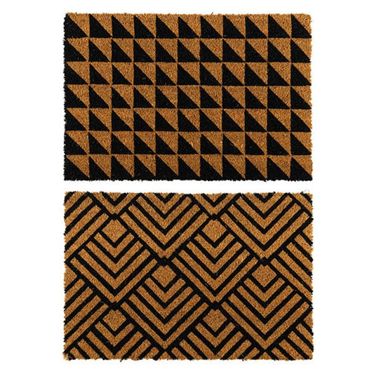 YES4HOMES 2 x Doormat for Front Door Entryway Cursive Natural Coconut Coir Floor mat Outdoor - TRENDZ