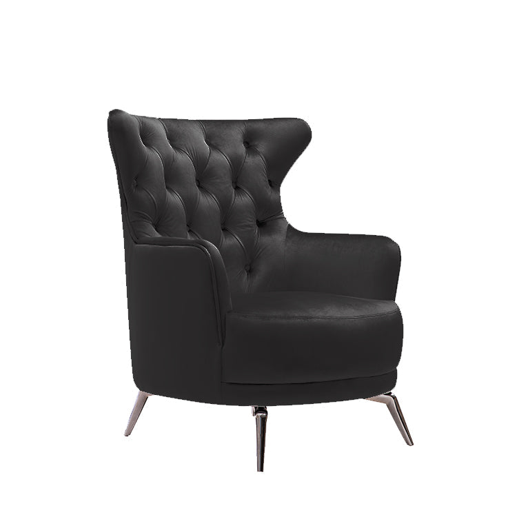 Grand Tufted Lounge - Black Velvet - Silver Legs - TRENDZ