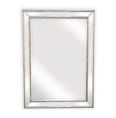 Silver Beaded Framed Mirror - Rectangle 80cm x 110cm - TRENDZ