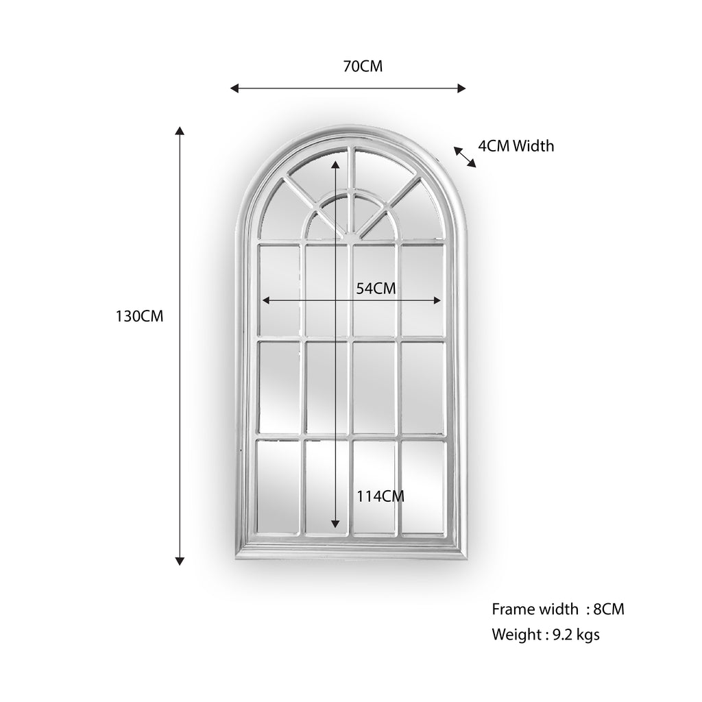 Window Style Mirror - White Arch 70 CM x 130 CM - TRENDZ